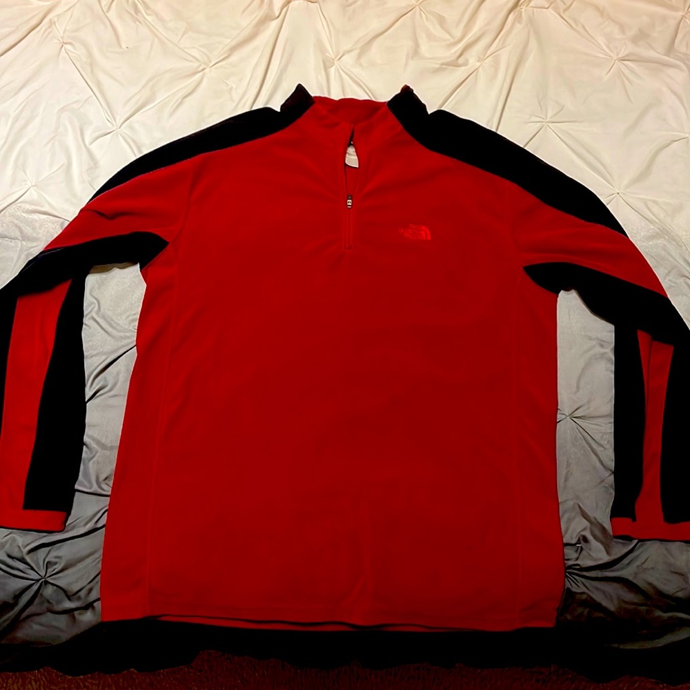 The North Face Red Black Fleece Jacket Sweater Large